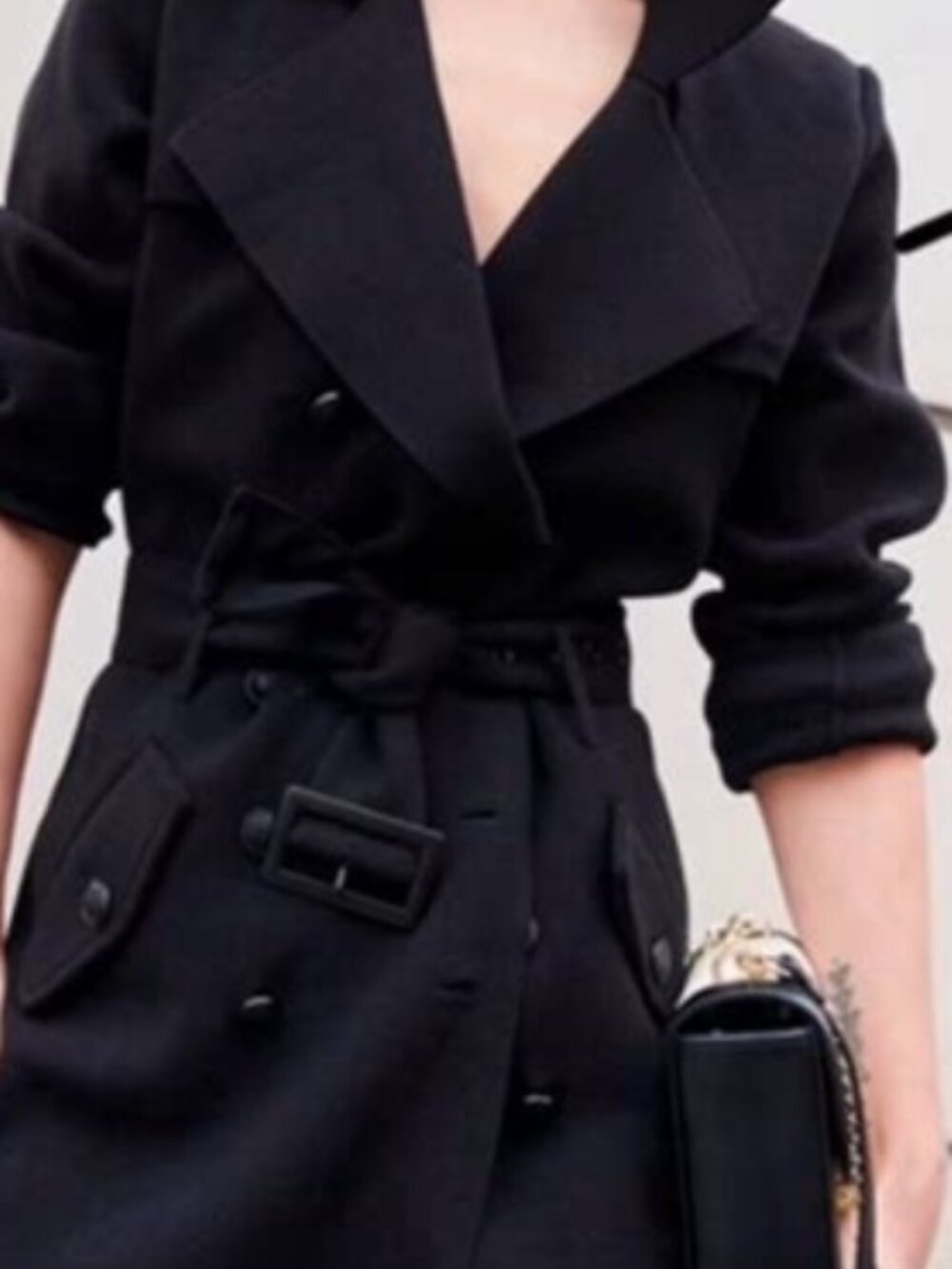 NWOT Black Sweater Trench Coat